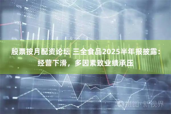 股票按月配资论坛 三全食品2025半年报披露：经营下滑，多因素致业绩承压