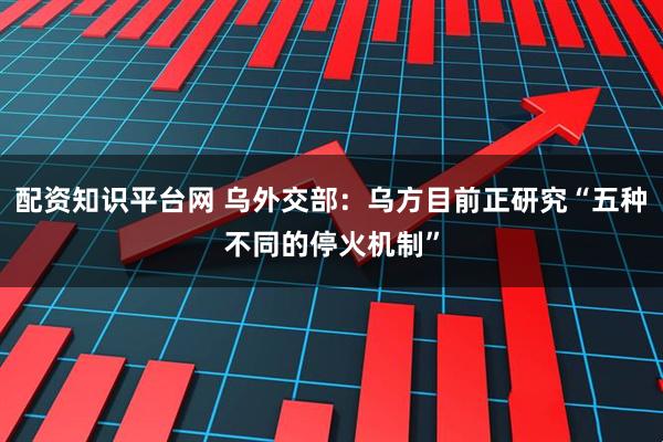 配资知识平台网 乌外交部：乌方目前正研究“五种不同的停火机制”